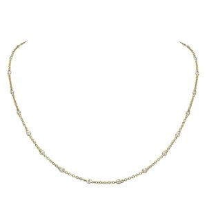 Necklace in yellow gold set with Diamonds